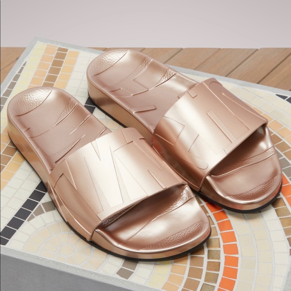 Jimmy Choo Rey Slides Rose Gold size 8